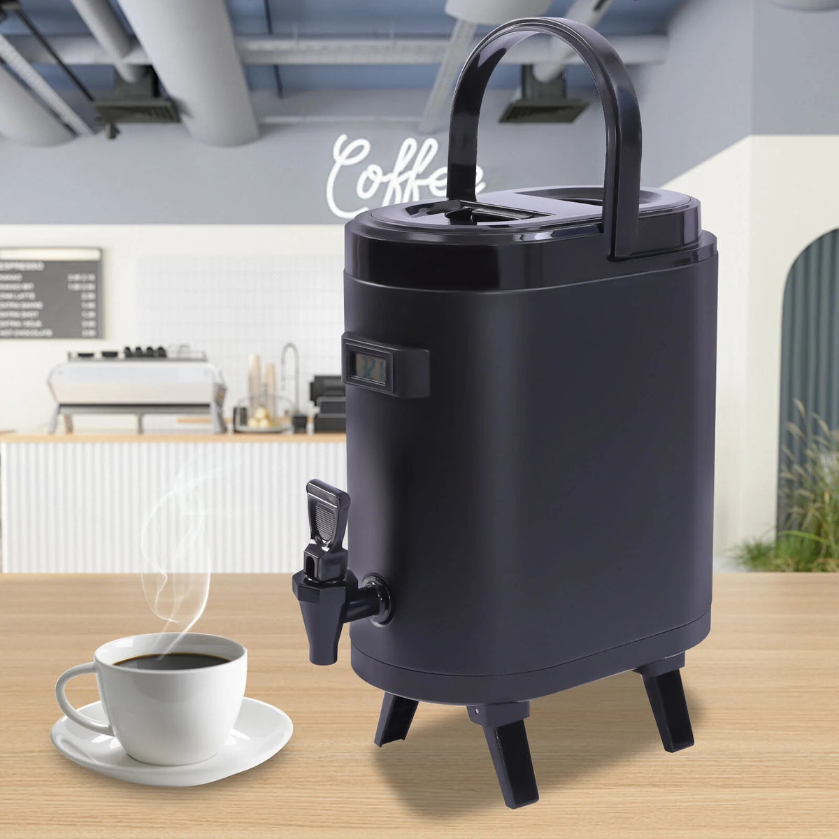 Black Insulated Beverage Dispenser with Handle O529239