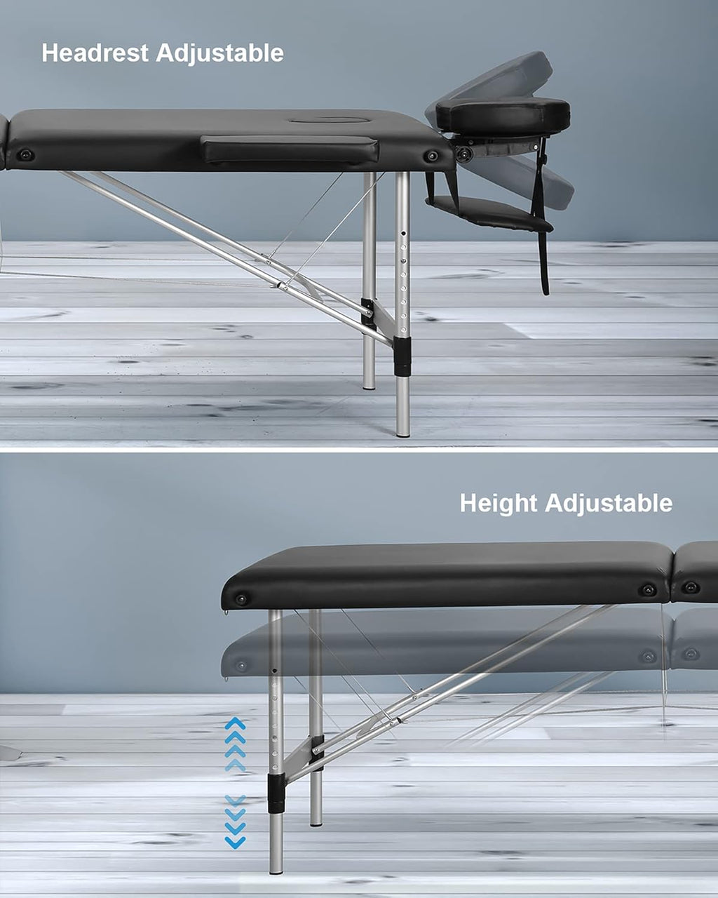 Portable Height Adjustable 2 Section Massage Table O3860