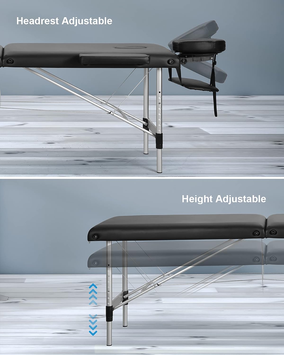 Portable Height Adjustable 2 Section Massage Table O3860