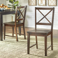 Espresso Cross-Back Chair Set of 2 D6348