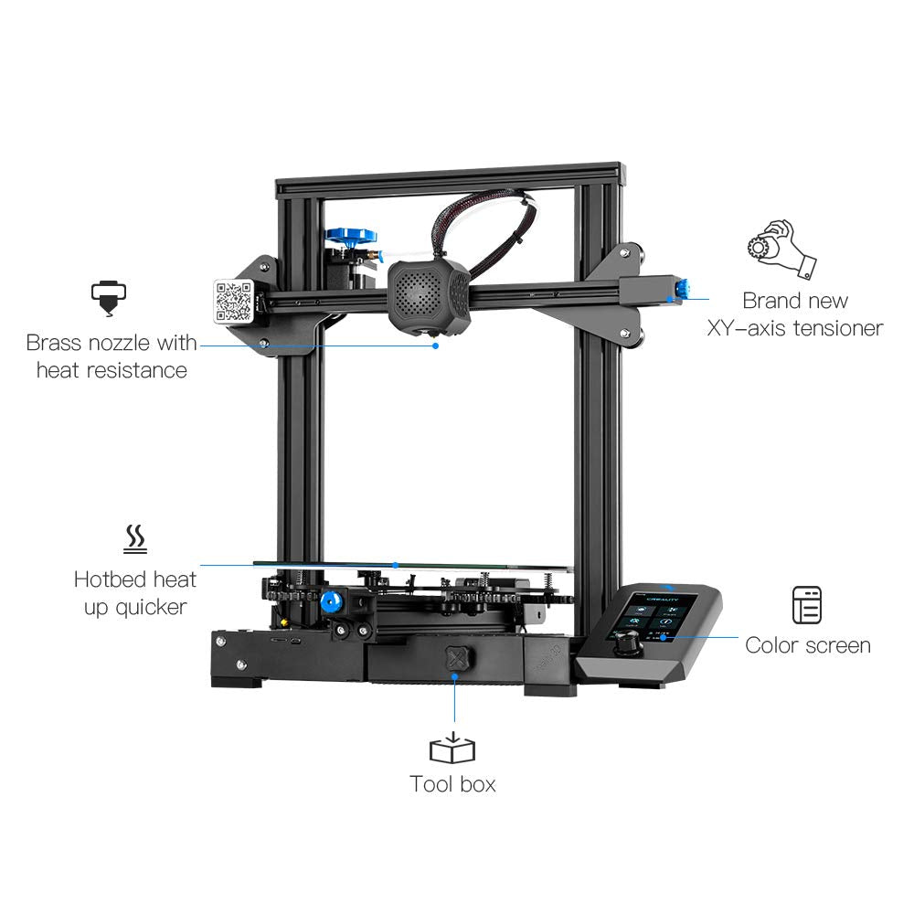 3D Printer with Carborundum Glass Platform 8.66x8.66x9.84 Inch Printing Size X19695