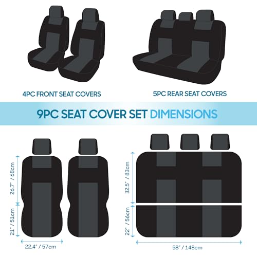 Solid Black Full Set Car Seat Covers O612528