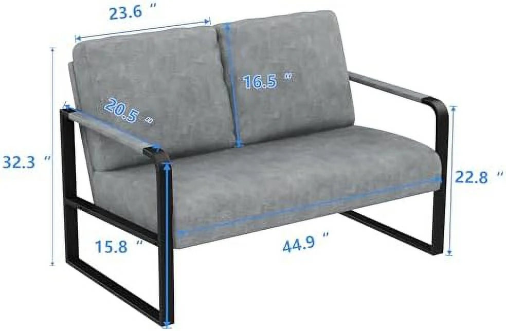 Faux Leather Loveseat Sofa with Padded Cushion X175