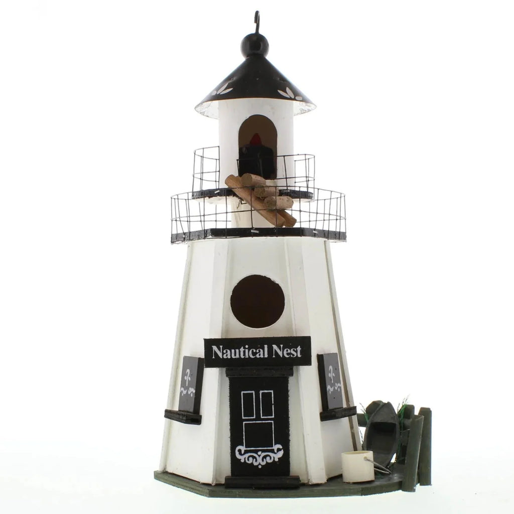 Nautical Wood Lighthouse Bird House K62432