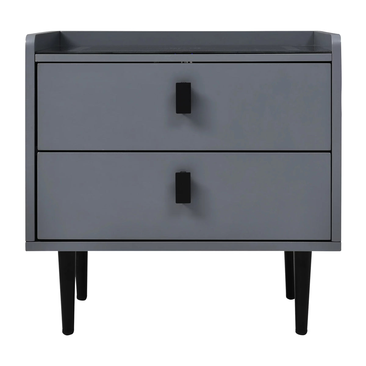 Gray Side Table with Wireless Charging Station U4190