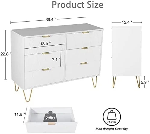 4 Drawer Dresser Chest Cabinet Organizer with Metal Legs O515