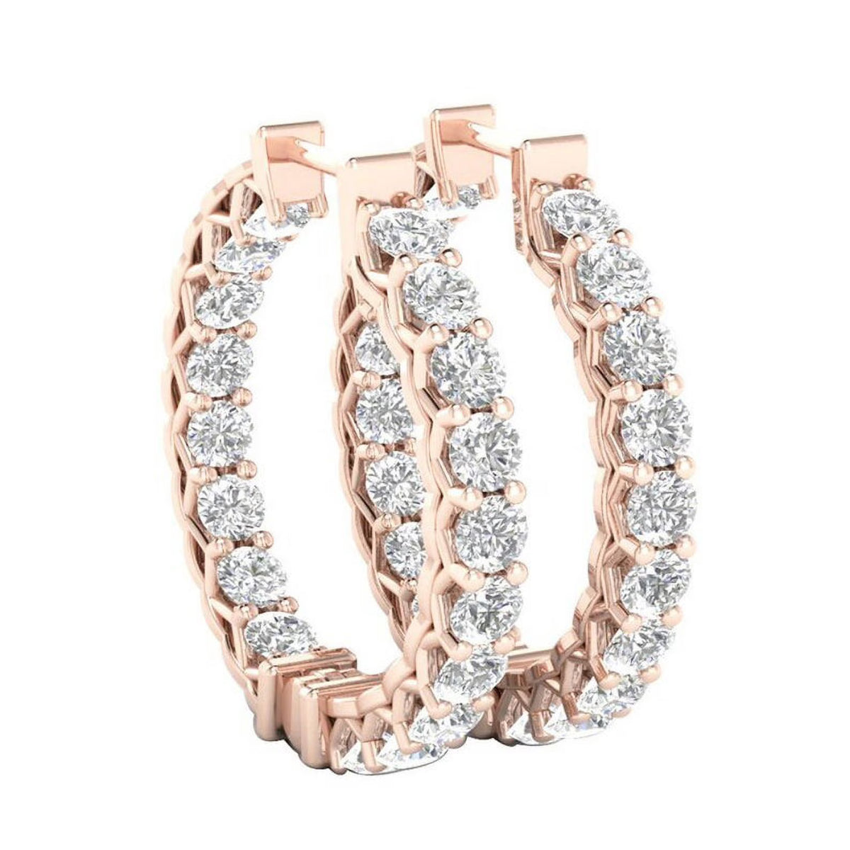 14K Rose Gold Hoop Earrings R445004