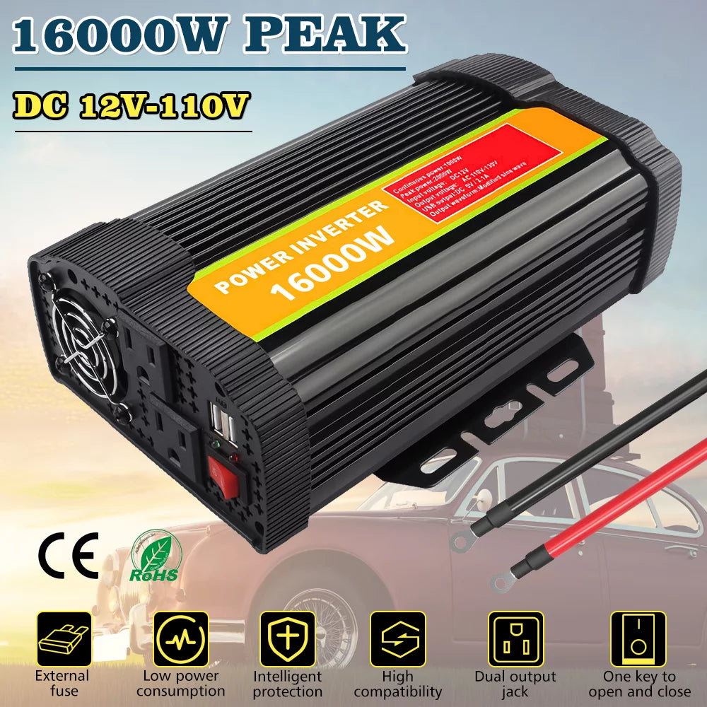 16000W Peak Power Inverter with Dual USB Port O7628