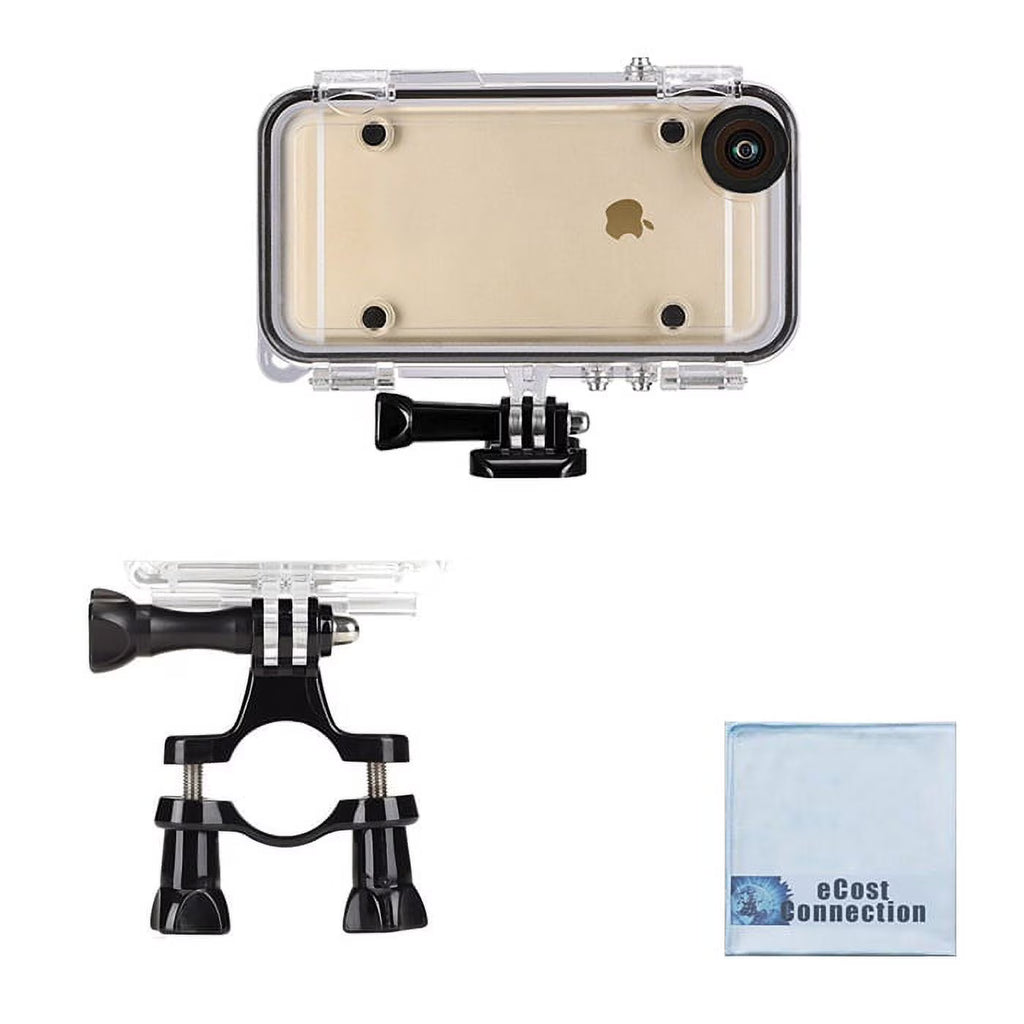 Waterproof Case for iPhone 6, 6S with Handlebar & Seatpost Mount for Bikes with Microfiber Cloth E1132