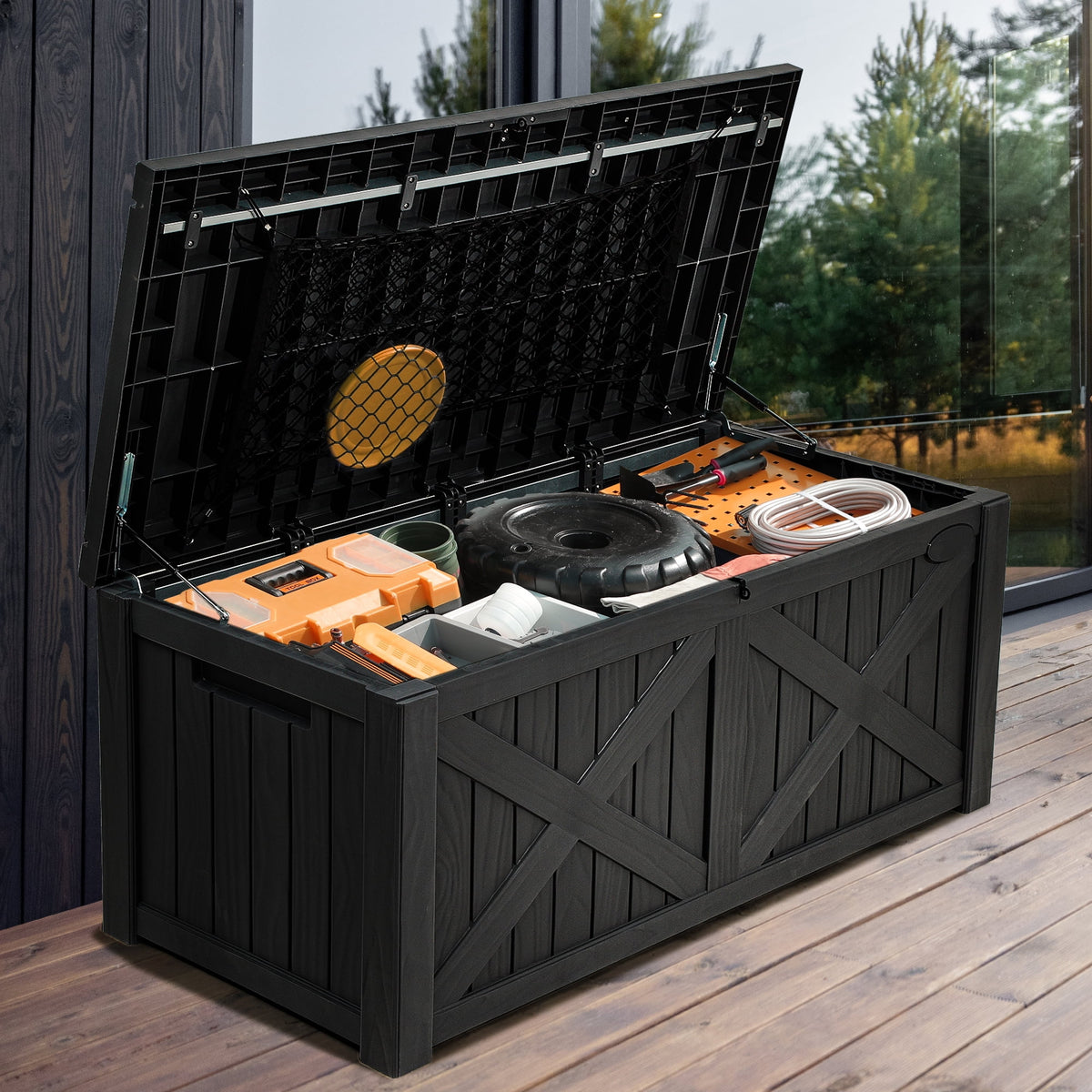 120 Gallon Black Resin Deck Box R790488