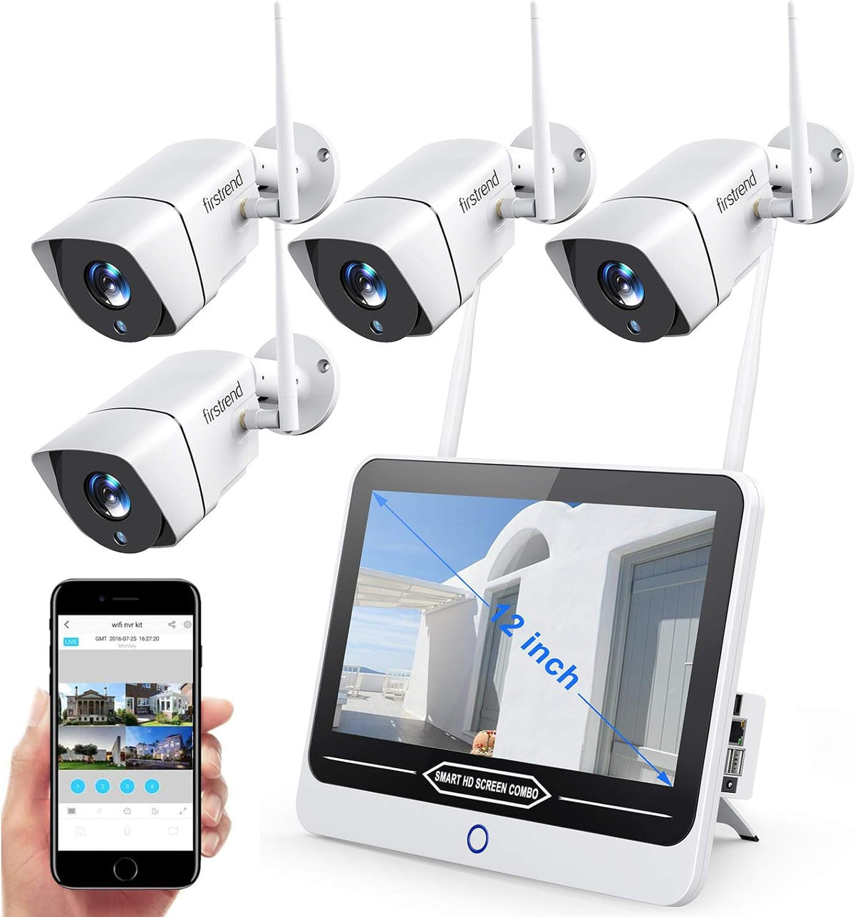 8CH 1080P Wireless Security Camera System with 4pcs IP Camera and 2TB Hard Drive R533241