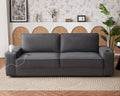 Grey Chenille Sofa with USB Charging Ports & Cup Holders K315