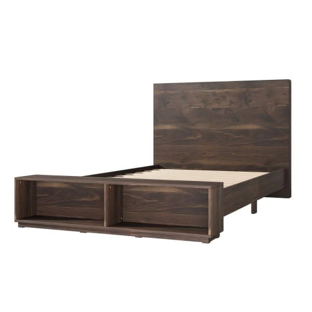 Queen Size Wood Platform Bed Frame with Storage Bench K150