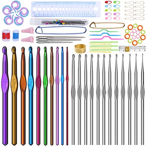 9 Ergonomic Crochet Hooks Set with Case Y741