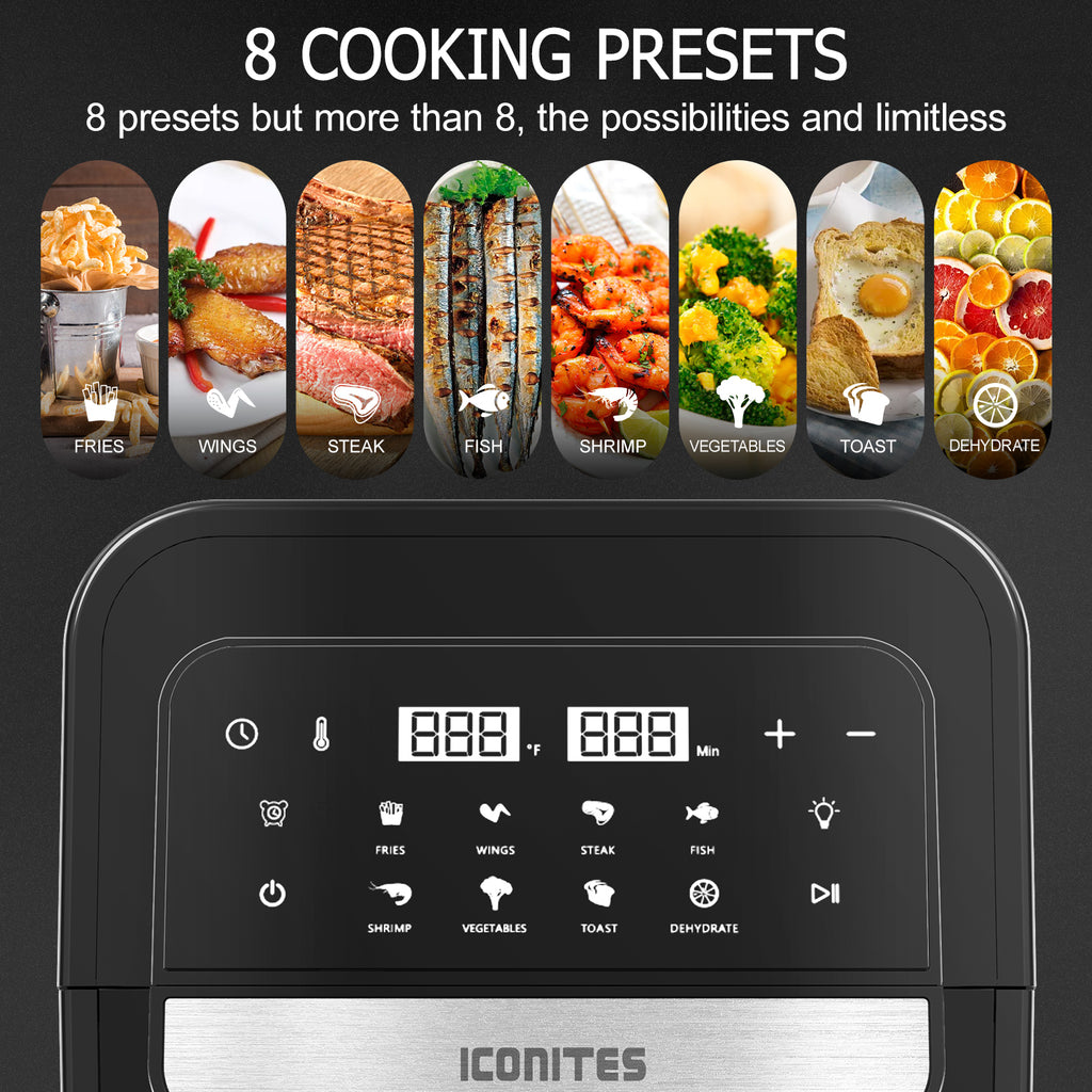 8-in-1 6.5 Quart Air Fryer Oven with Digital Touch-Screen W2277