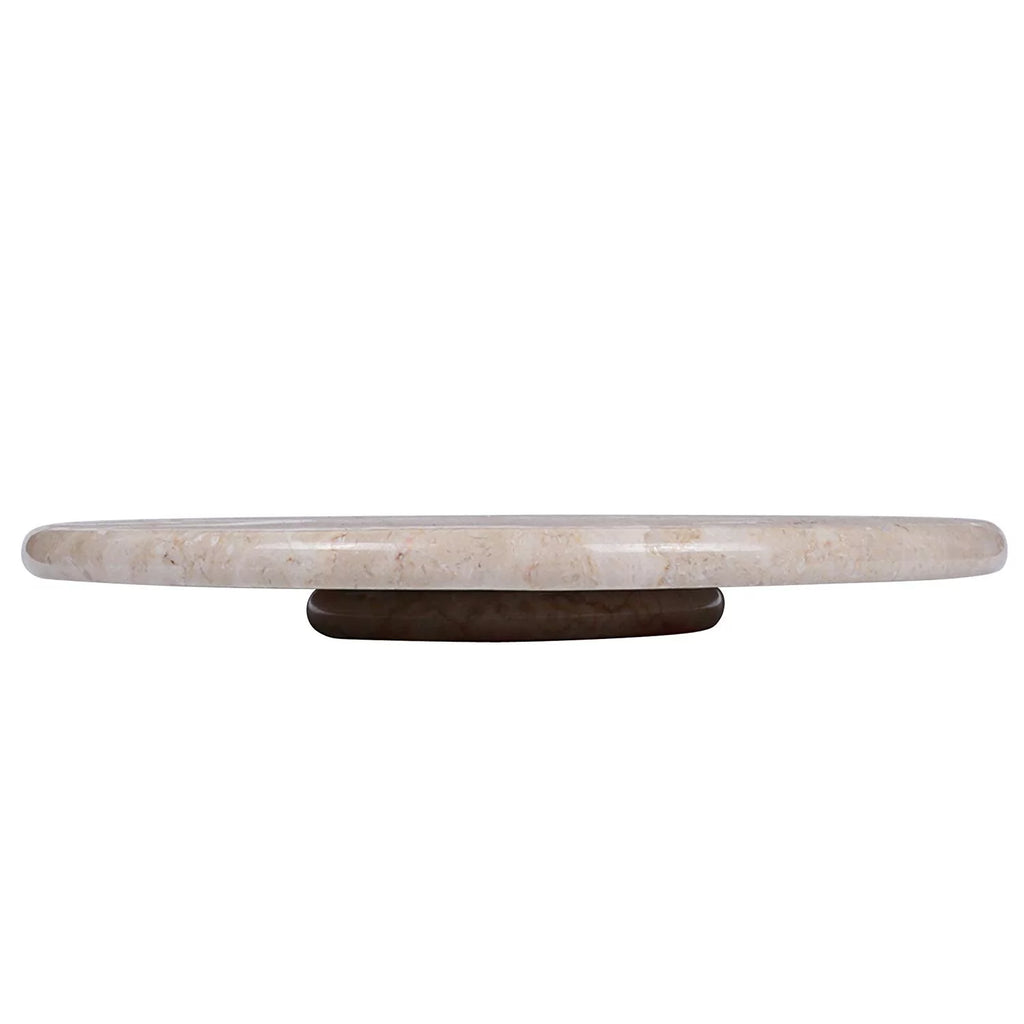Natural Champagne Marble Lazy Susan Turn Table Serving Board J6081