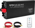 2000W Pure Sine Wave Power Inverter DC 12V to 110V AC with 2 AC Outlets H1835