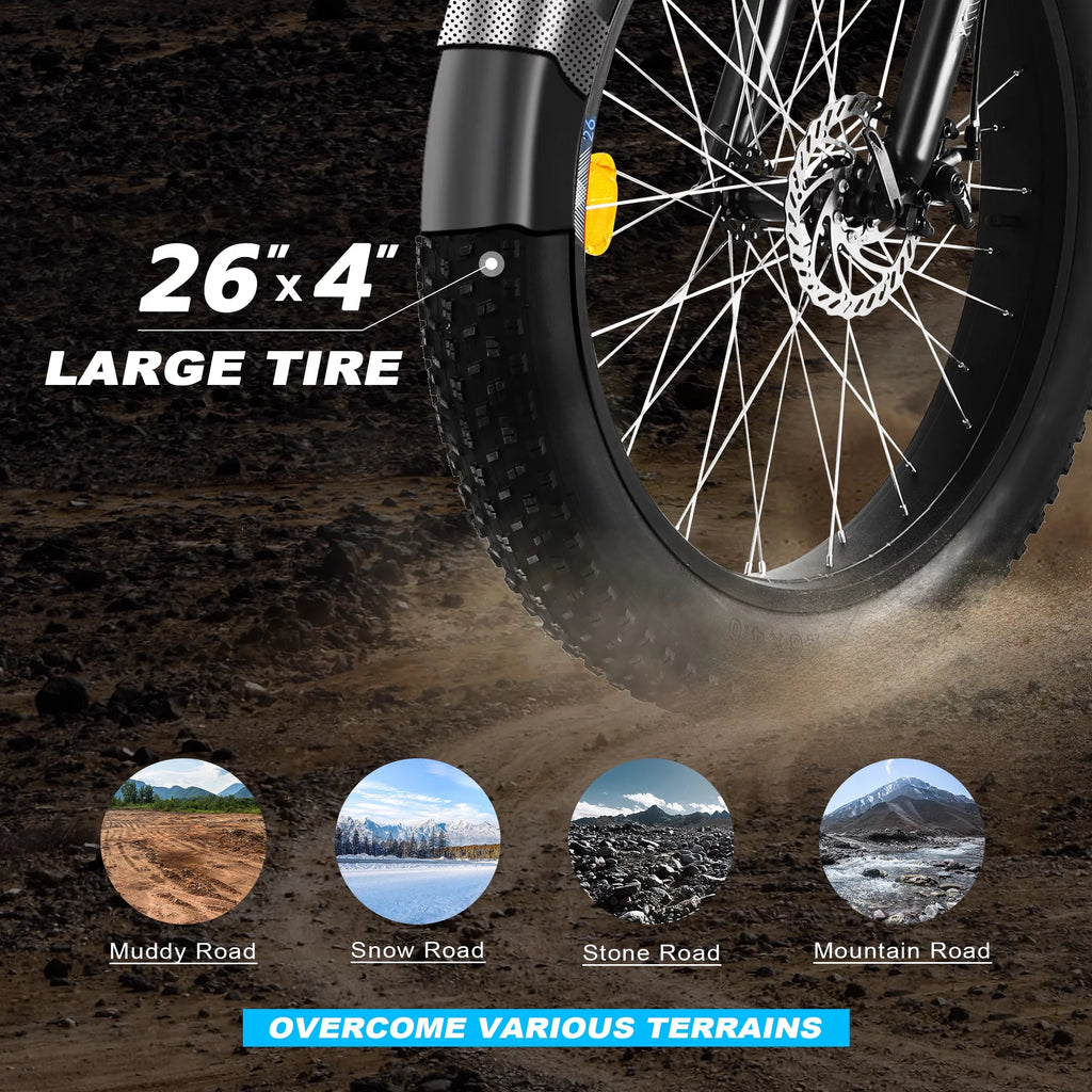 Electric Bike 26'' x 4 Fat Tire 750W Motor 48V 13Ah Battery M10164