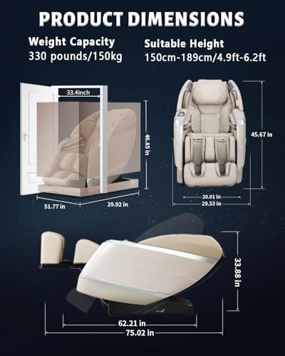 4D Full Body Massage Chair with Zero Gravity Recliner Grey K790902