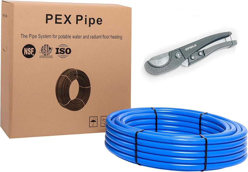 3/4 Inch x 100 Ft Blue Pex-b Pipe with Pipe Cutter O396328