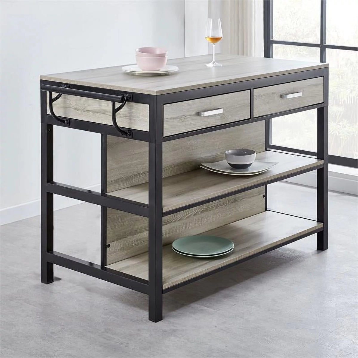 Counter Height Dining Table in Weathered Driftwood H94106