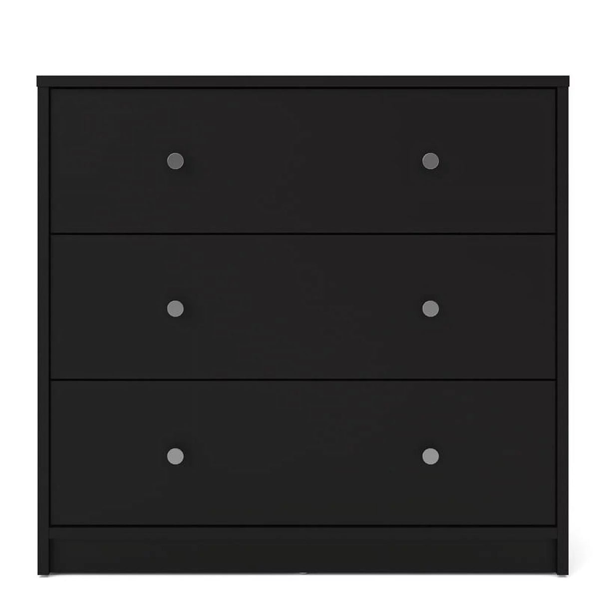 Black 3 Drawer Chest and 6 Drawer Double Dresser Set G553