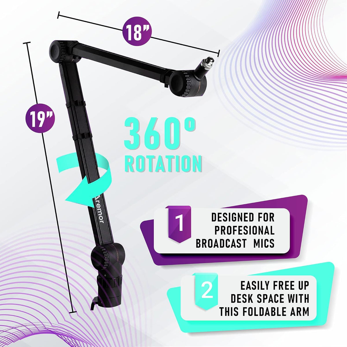 Adjustable Suspension Boom Scissor Mic Stand A329
