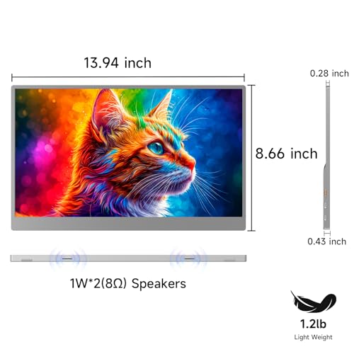 15.6inch 1080P FHD HDR IPS Portable Gaming Monitor with Smart Cover S488
