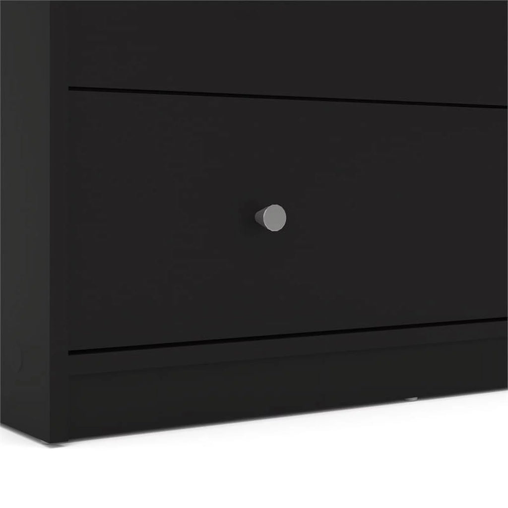Black 3 Drawer Chest and 6 Drawer Double Dresser Set G553