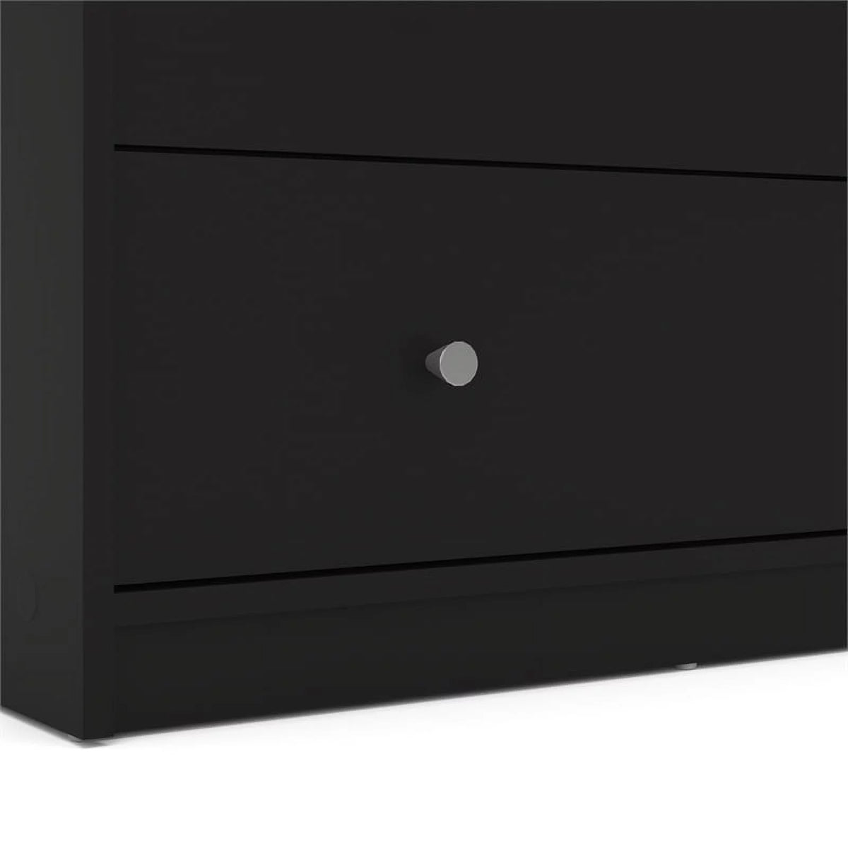 Black 3 Drawer Chest and 6 Drawer Double Dresser Set G553