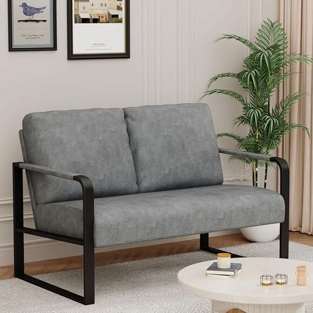 Faux Leather Loveseat Sofa with Padded Cushion X175