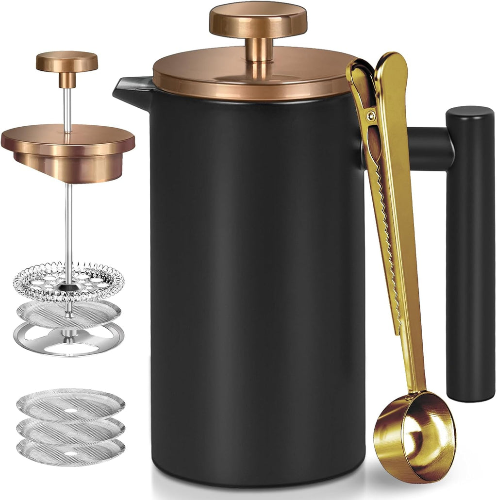 50 Ounce Double-Wall Insulated Stainless Steel French Press U1873