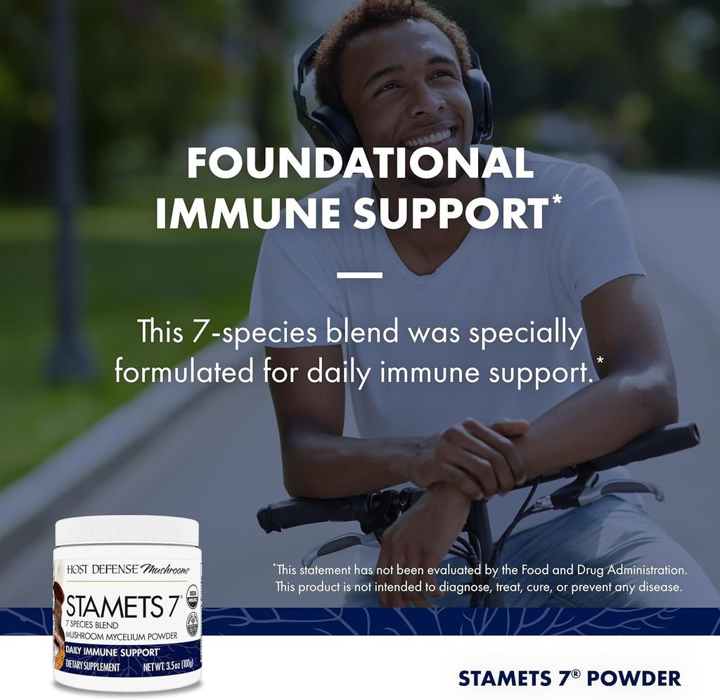 Bundle with Stamets 7 Mushroom Powder 3.5 oz & Lion's Mane Powder 3.5 oz G70798