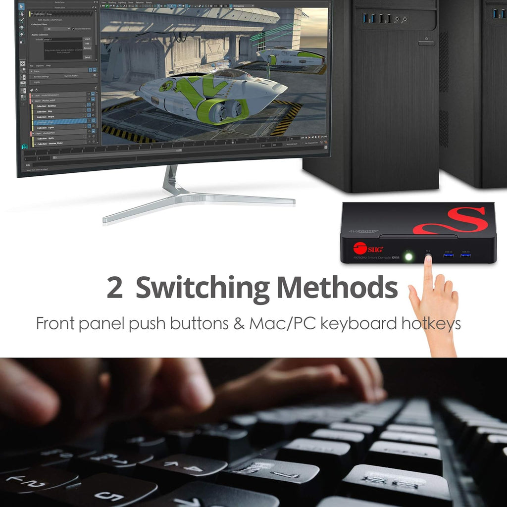 4K DisplayPort 2 Port KVM Switch with Audio and Microphone B731442