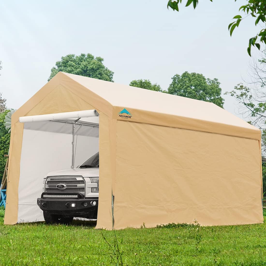 Beige Adjustable Heavy Duty Carport Canopy Q1468