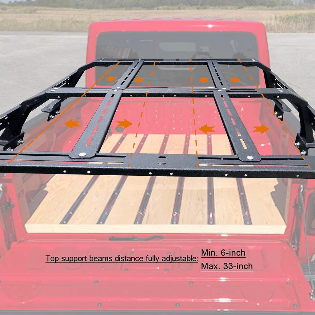 Truck Bed Rack Cargo Rack System for Jeep Gladiator 2020 2021 W697088