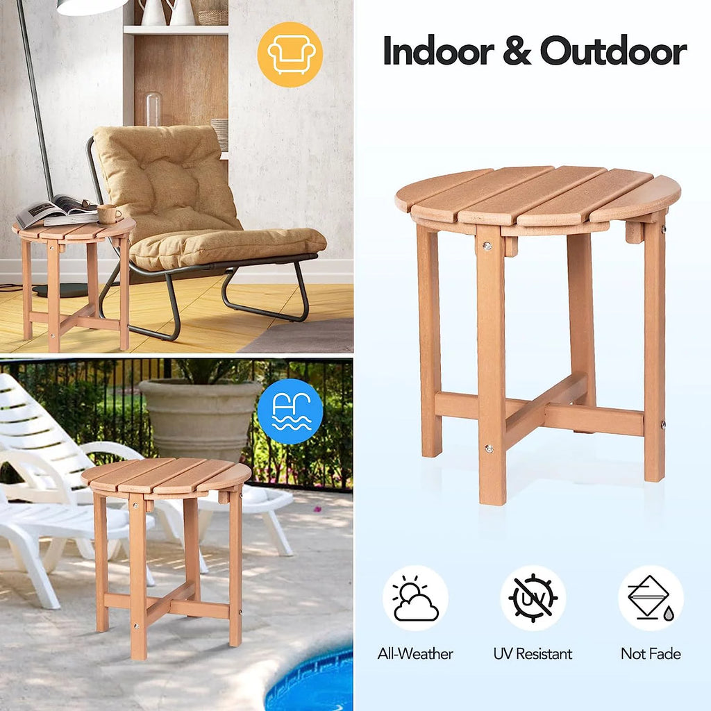 White HDPE Outdoor Side Table C673796
