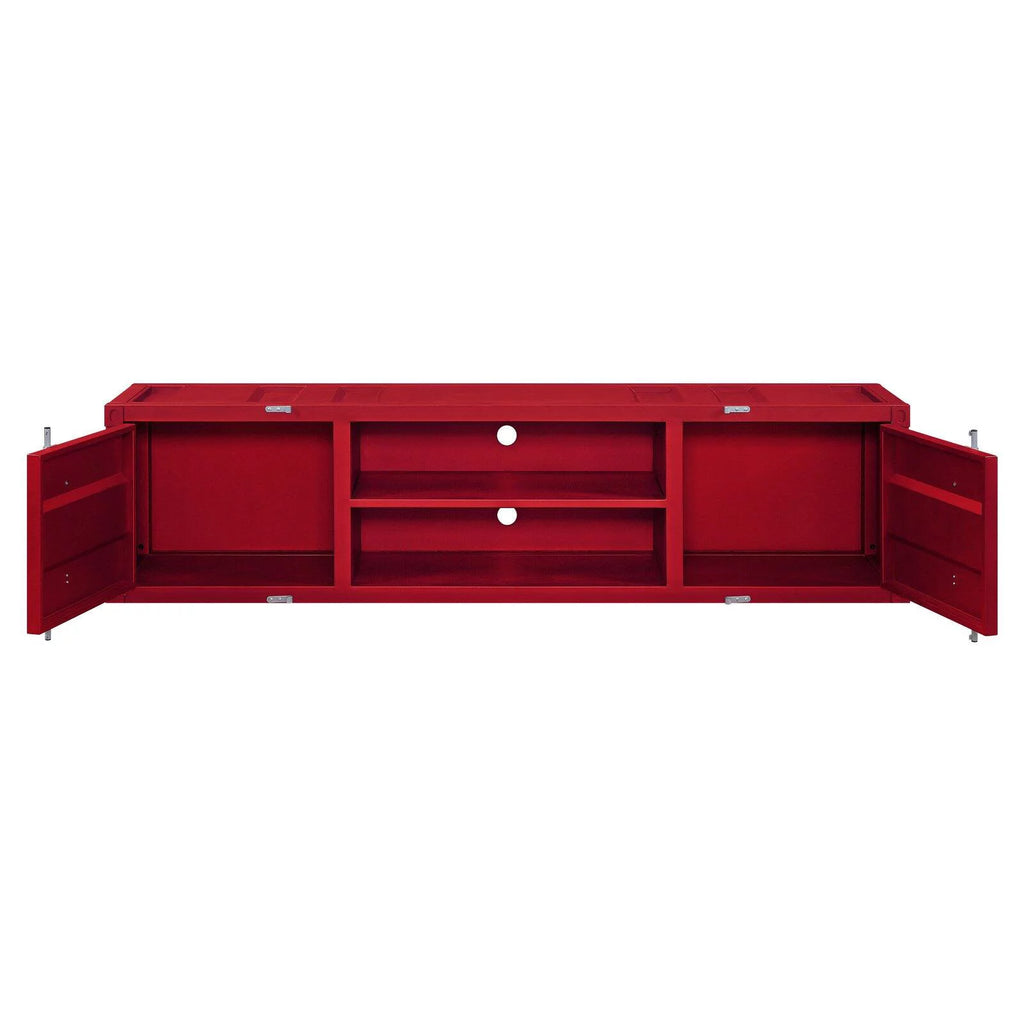 2-Door Metal Frame TV Stand with Shelves G82237