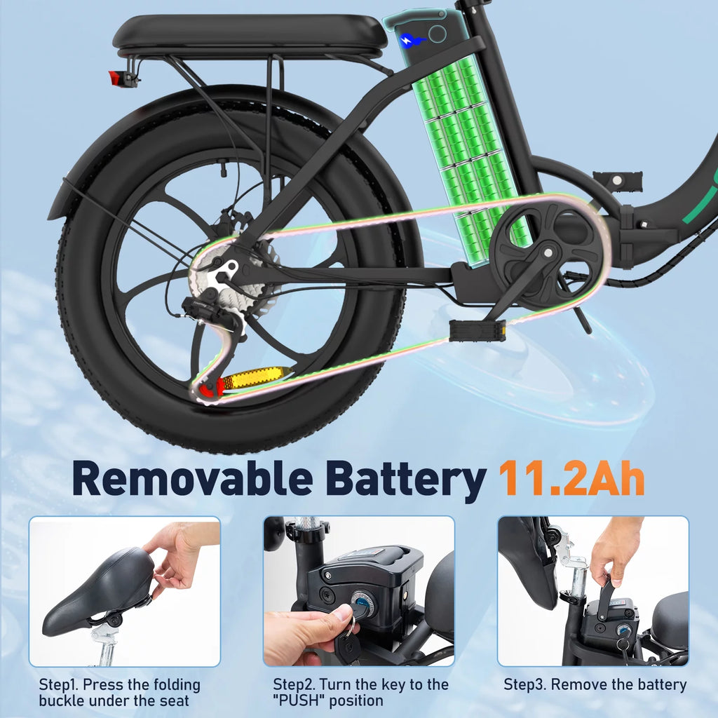 500W Fat Tire Electric Bike 11.2Ah 36V T9143
