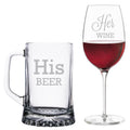 Beer Mug and Wine Glass Set P340