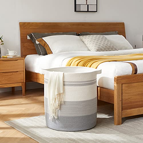 Gradient Yellow 80L Woven Laundry Basket with Handles Q368