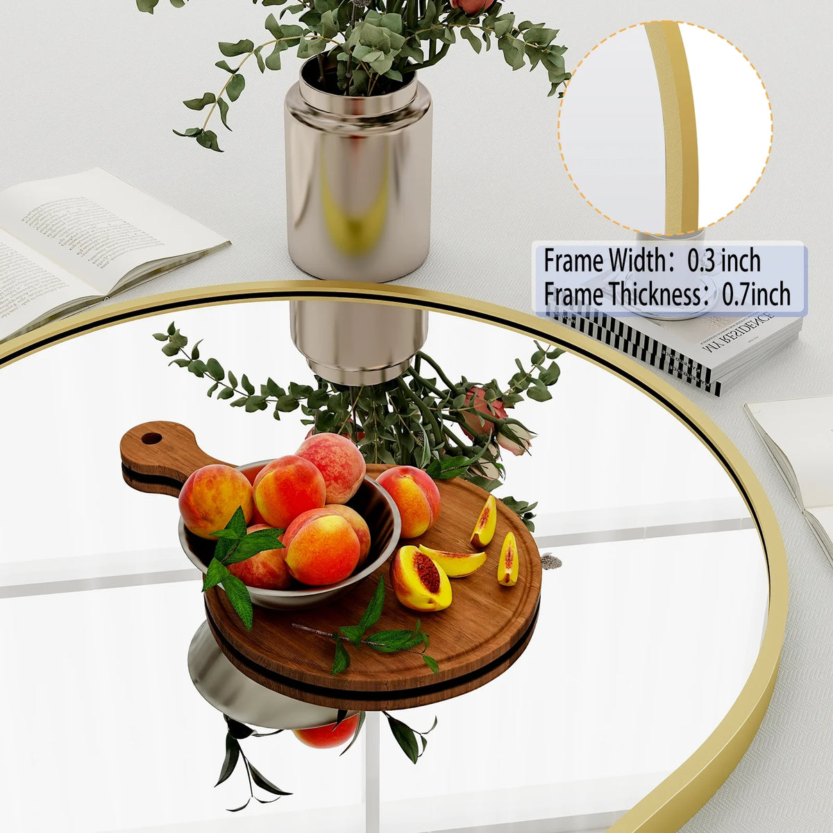 Gold Arched Full Length Floor Mirror B2514