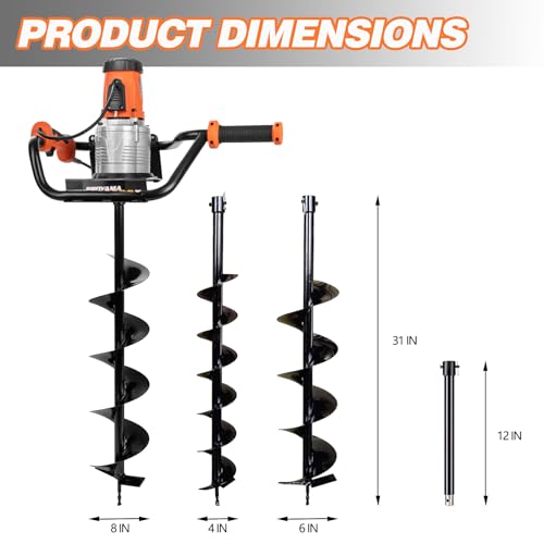 1700W Corded Electric Earth Auger with Drill Bit X397