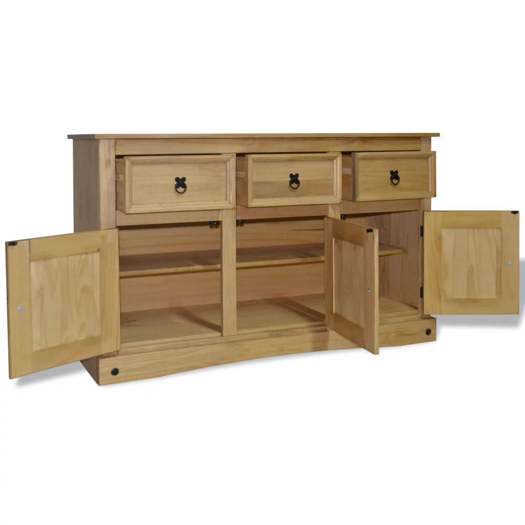 Solid Mexican Pinewood Sideboard 52"x16.9"x30.7" W945443