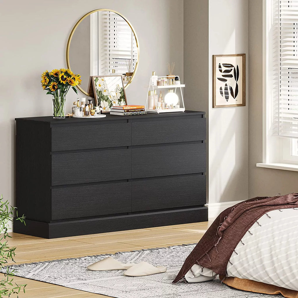 Black 6 Drawer Double Dresser L117824