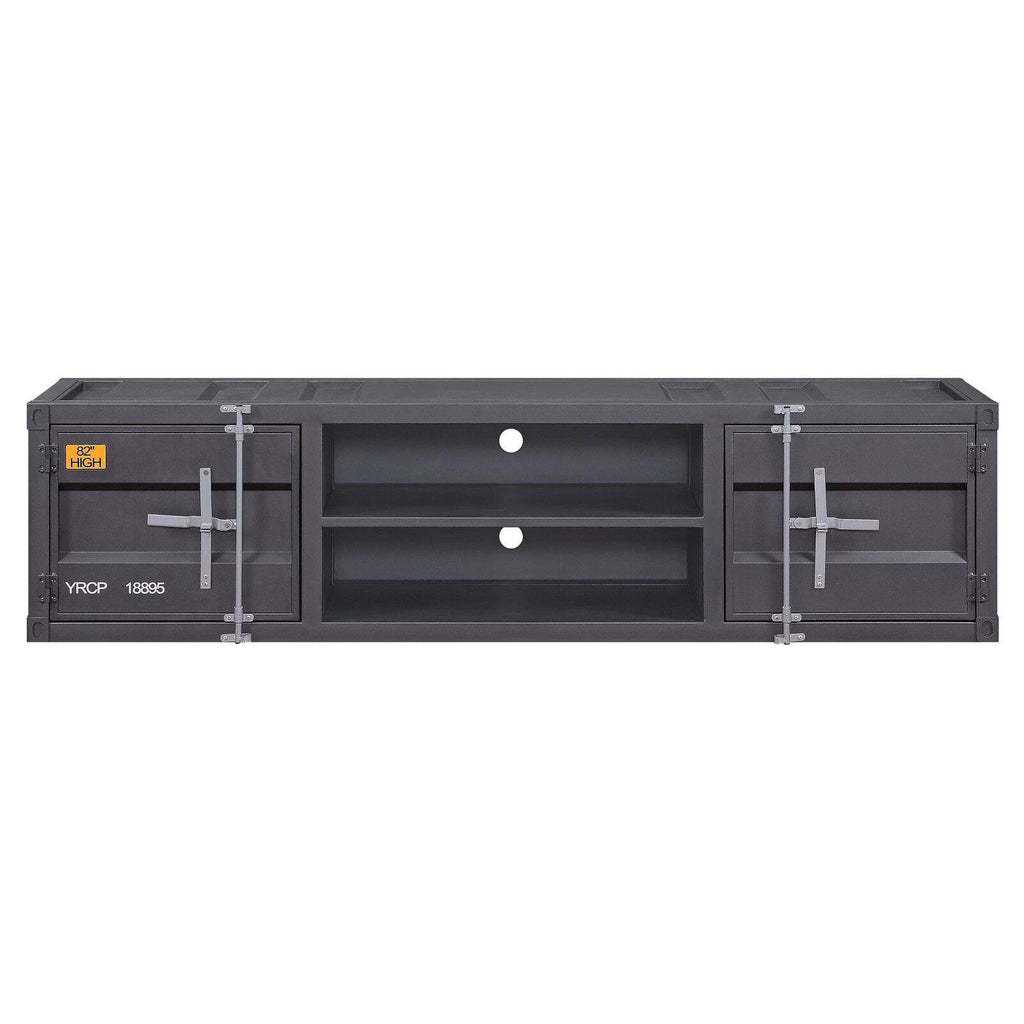 2-Door Metal Frame TV Stand with Shelves G82237