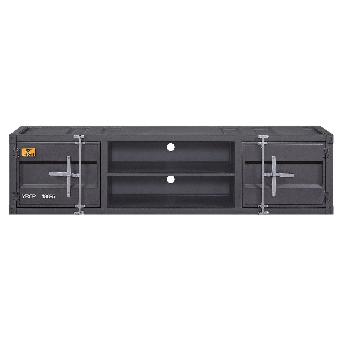 2-Door Metal Frame TV Stand with Shelves G82237