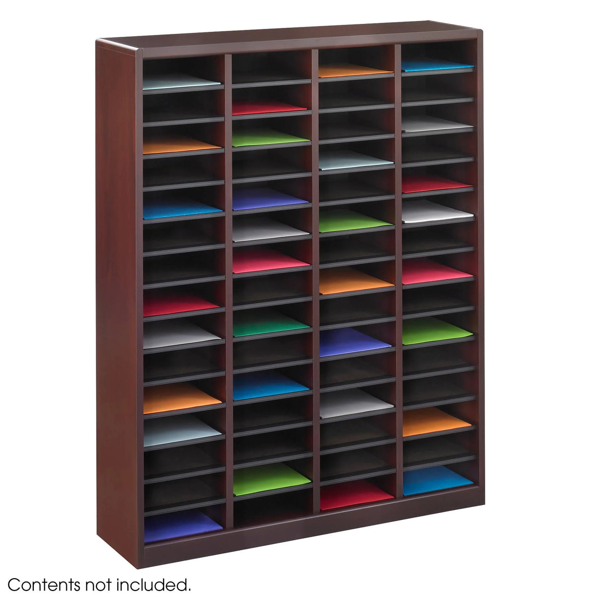 Cherry Wood Literature Organizers - 60 Compartments W420415