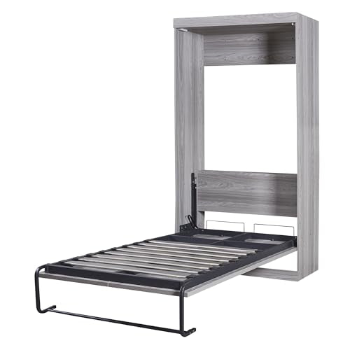 Murphy Bed with Bookcase Shelves and 6 Drawers Y6759