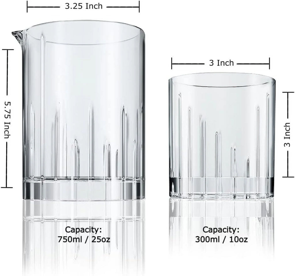 Spinning Crystal Glasses 7 Piece Set with Pitcher B810441